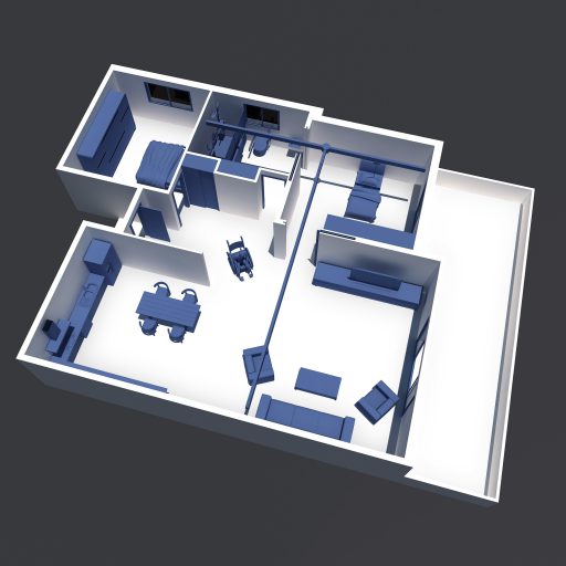 Interiores accesibles ejemplo de plano de vivienda adaptada